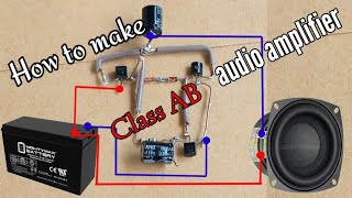 Diy heavy bass audio amplifier class AB using C1815 and A1015 transistors [upl. by Idel]