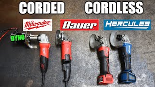 Corded v Cordless Angle Grinders Dynod Milwaukee vs Harbor Freight [upl. by Atiuqcir657]