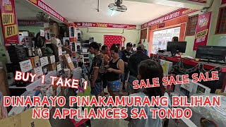 PINAKAMURANG BILIHAN NG MGA APPLIANCES RAON SA TONDO BODEGA SALE BAGSAK PRESYO TV SPEAKER AT IBA PA [upl. by Pierce129]