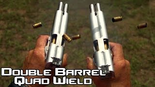 Double Barreled 1911 pistol quad wield rapid fire 20 rounds in 15 seconds in SlowMo AF2011 4K [upl. by Kuska]