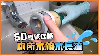 座廁水長流？師傅公開0成本DIY解決方法｜TLM家居維修101｜Today Learn More 不學無術｜座廁漏水問題｜水箱漏水出水｜馬桶水長流 [upl. by Neibart283]