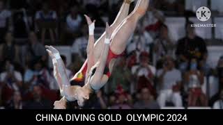 china diving gold  Diving olympic 2024  China brings gold [upl. by Eillas]