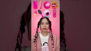 Random Pink food ASMR Mukbang 👄📱😆🫢 mukbang asmreatingfunny [upl. by Nicolea879]