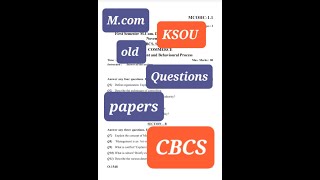 Mcom old question papers cbcs  KSOU  syllabus assignment KSOU academic platform [upl. by Louisette]