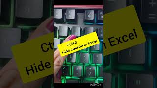 Hide column shortcut in Excel excel exceltips exceltutorial exceltricks computer msexcel [upl. by Leilamag549]