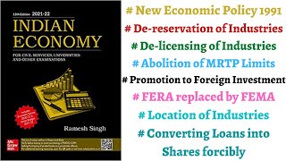 Part 66 New Industrial Policy 1991  How Indian Economy opened up  CH 9 Ramesh Singh Economics [upl. by Aihsyn]