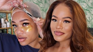 WATCH ME GLOW UP  WIG INSTALL  SOFT GLAM MAKEUP  Arnellarmon [upl. by Vaenfila484]