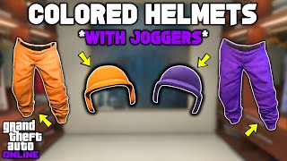 Easiest Method To Get The Orange amp Purple Bulletproof Helmet In GTA 5 Online W Colored Joggers [upl. by Benyamin181]