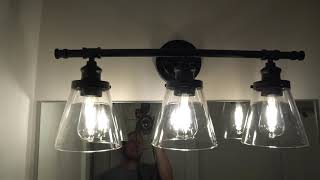 HOW TO INSTALL HOME DECORATORS 3 LIGHT VANITY FIXTURE [upl. by Sara119]