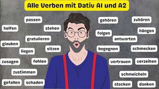 Die 25 wichtigsten DativVerben A1A2 mit BeispielenMost common dative verbs in German with examples [upl. by Nymsaj]