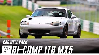 HiComp ITB MX5  Over Drive at Cadwell Park [upl. by Leuqcar750]