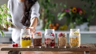 OVERNIGHT OATS » 5 ways healthy amp easy [upl. by Sibylla]