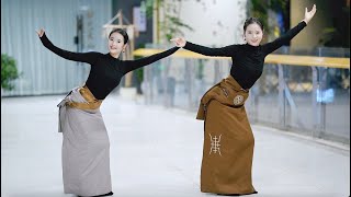 Tibetan dance quot80th birthday celebrationquot beautiful Tibetan college students [upl. by Akenehs]