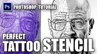 MAKING A TATTOO STENCIL  PHOTOSHOP TUTORIAL [upl. by Naloc]