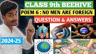 no men are foreign question and answers  class 9th beehive poem number 6 question answer [upl. by Icart]