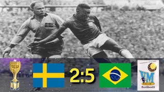 1958 World Cup final Sweden vs Brazil [upl. by Russom271]