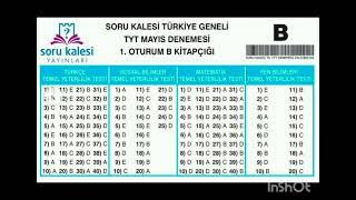 SORU KALESİ 2024 TÜRKİYE GENELİ TYT DENEME CEVAP ANAHTARI [upl. by Figge]