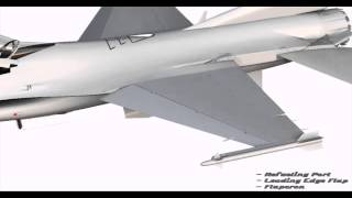 F16 Rigging and Animation Test  Refueling Port  Leading Edge Flap  Flaperon [upl. by Leunas]