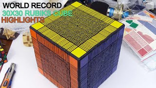 SOLVING A 30X30 RUBIKS CUBE  WORLD RECORD  Highlights [upl. by Kass]