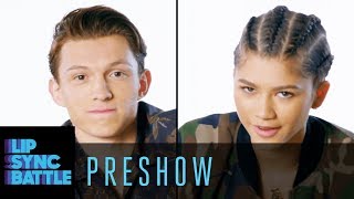 SpiderMan Homecomings Tom Holland amp Zendaya Interview  Lip Sync Battle Preshow [upl. by Ezaria602]