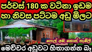 පර්චස් 180 ක ඉඩම හා නිවස හිතාගන්න බැරි තරම් අඩුවට  Land for sale  House for sale Agriculture land [upl. by Adnauq367]