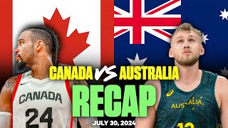 Canada vs Australia Recap  Paris 2024 Basketball Reaction amp Analysis [upl. by Alejoa]