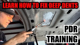 HOW TO FIX DEEP DENTS  PAINTLESS DENT REPAIR [upl. by Ettenhoj766]