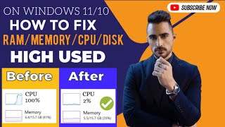 How To Fix High RAMMemoryCPUDISK Usage on Windows 1110 [upl. by Koren565]