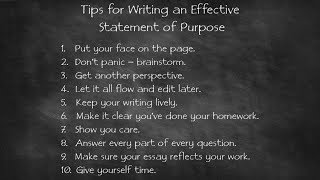 10 Tips for Writing an Effective Statement of Purpose [upl. by Star]