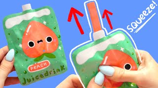 make YOUR OWN juice drink PAPER SQUISHY ✨ moving paper squishy idea tutorial HOW TO [upl. by Magdalene]