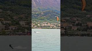 Kitesurfers on Lake Garda waves were wild but the thrill was real 🌊💨 AdrenalineRush kitesurfing [upl. by Arrad]