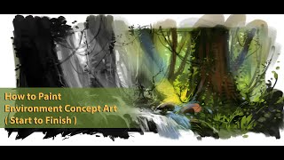 How to Paint Environment Concept Art Start to Finish [upl. by Anikehs492]