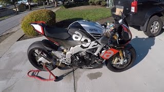 Aprilia Tuono Factory 1100  Mods walkaround amp Austin Racing GP2 Sound [upl. by Eiknarf228]