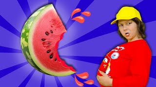 AmeLeon canta una divertida canción de sandía🍉 y manzana🍏 Canciones infantiles para niños [upl. by Emarie349]