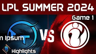 TT vs IG Highlights Game 1 LPL Summer 2024 TT Gaming vs Invictus Gaming by Onivia [upl. by Noissap950]