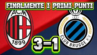 Milan 31 Brugge ❤️🖤 Milan’s first 3 points Camarda makes history acmilan milan reaction ucl [upl. by Groh]