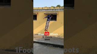 1Foot Vs 13Foots😨Chelsea shoes chllenge flip jump [upl. by Dolf]