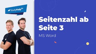 Seitenzahl ab Seite 3  Word  Hausarbeit  StudyHelp [upl. by Gish]