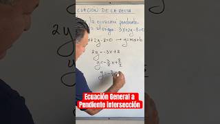 Ecuación general a pendiente ordenada al origen short ecuaciones recta [upl. by Daniela]