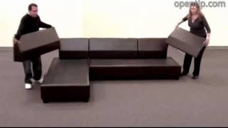 Poundex 3pcs Hungtinton Sectional Sofa Set Ottoman Reversible from Opentipcom [upl. by Tullusus882]