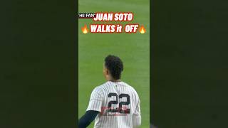 JUAN SOTO FIRST WALK OFF with Yankees Team 🔥 shorts mlb baseball [upl. by Ellehcar182]