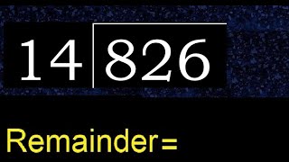 Divide 826 by 14  remainder  Division with 2 Digit Divisors  How to do [upl. by Atinor]