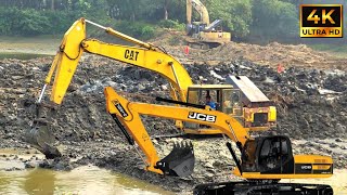 1 Hour Excavator Construction Work sound  Big Machines at Work quotRaw Sound With Video quot [upl. by Refiffej98]