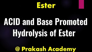 ACID and Base Promoted Hydrolysis Of Ester I Lecture I Ester I Mechanism [upl. by Farant]