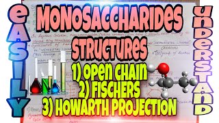 WHAT ARE MONOSACCHARIDES 3 WAYS OF STRUCTURAL REPRESENTATION OF MONOSACCHARIDES EASILY REMEMBER [upl. by Nosiaj]