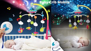 Best Baby Crib MobileCrib Mobile with LightsMusic Moon Stars Projection3in1 Projection Mobile [upl. by Hales]