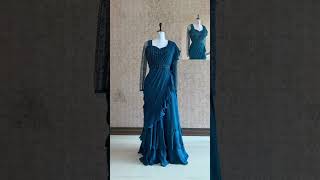 frill saree designs 9791873401 fashion [upl. by Atilahs572]