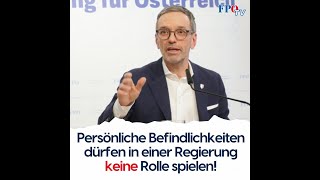 Herbert Kickl Persönliche Befindlichkeiten dürfen in einer Regierung keine Rolle spielen [upl. by Nuarb]