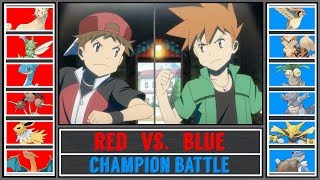 Red vs Blue Pokémon SunMoon  Kanto Champion BattlePokémon Origins [upl. by Einaffyt]