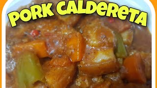 PORK CALDERETAKALDERETANG BABOYHOW TO COOK PORK CALDERETAPAANO MAGLUTO NG KALDERETANG BABOY [upl. by Etsirhc155]